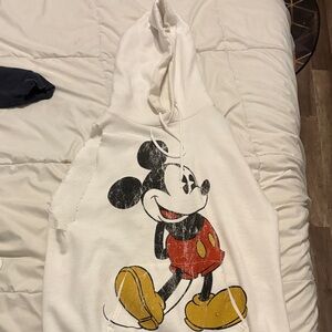 Hanes White Sleeveless Hoodie